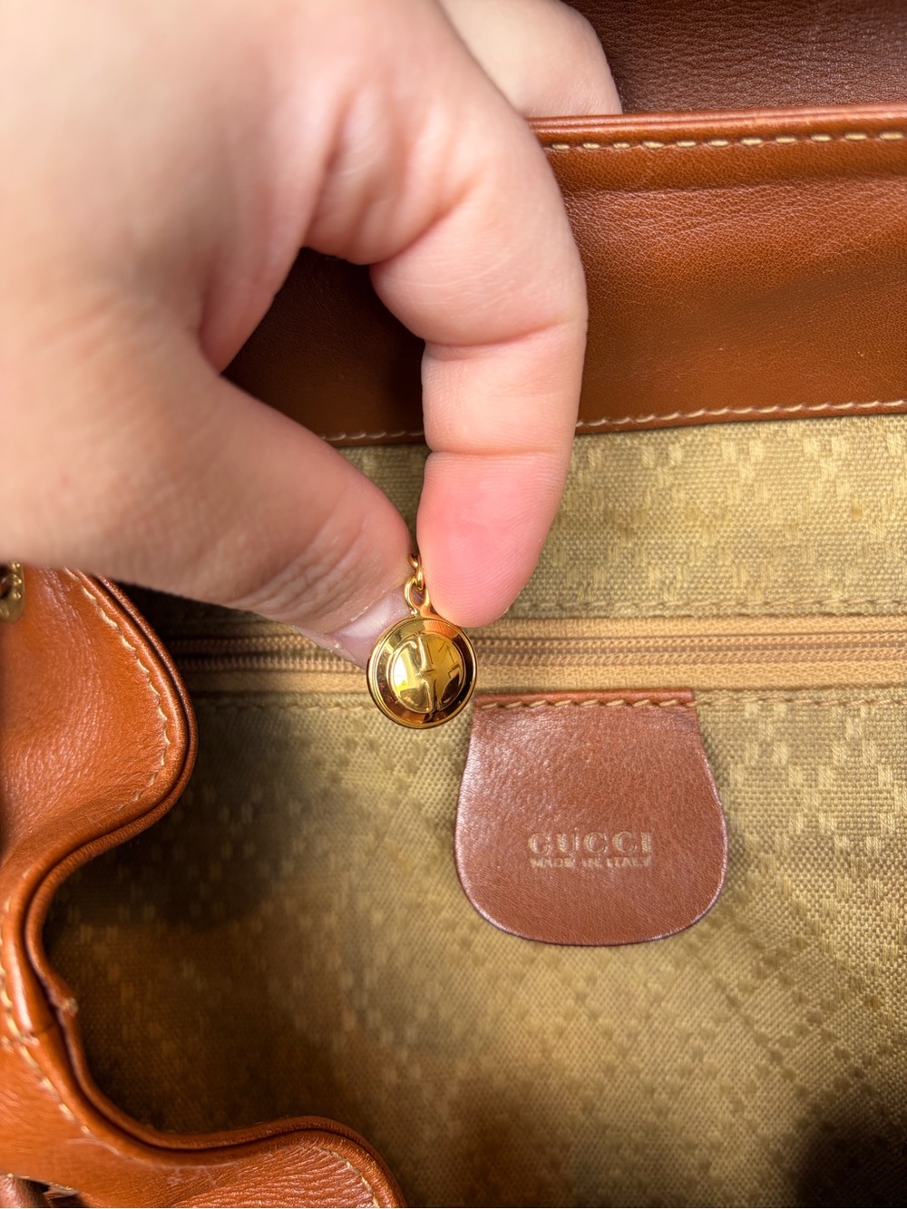 Gucci Brown Leather Backpack with Bamboo Buckles - Picture 7 of 16